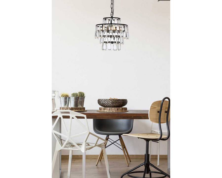 Elegant Pendant Light - Black, L 12" (1102D12BK)