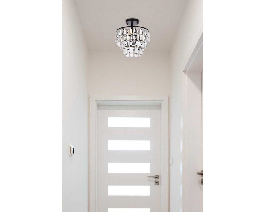 Elegant Flush Mount Light - Black, L 12" (1103F12BK)