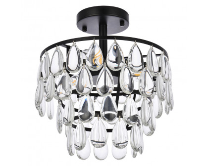 Elegant Flush Mount Light - Black, L 12" (1103F12BK)