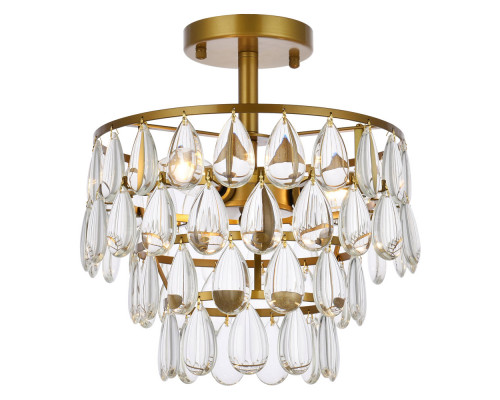 Elegant Flush Mount Light - Brass, L 12" (1103F12BR)