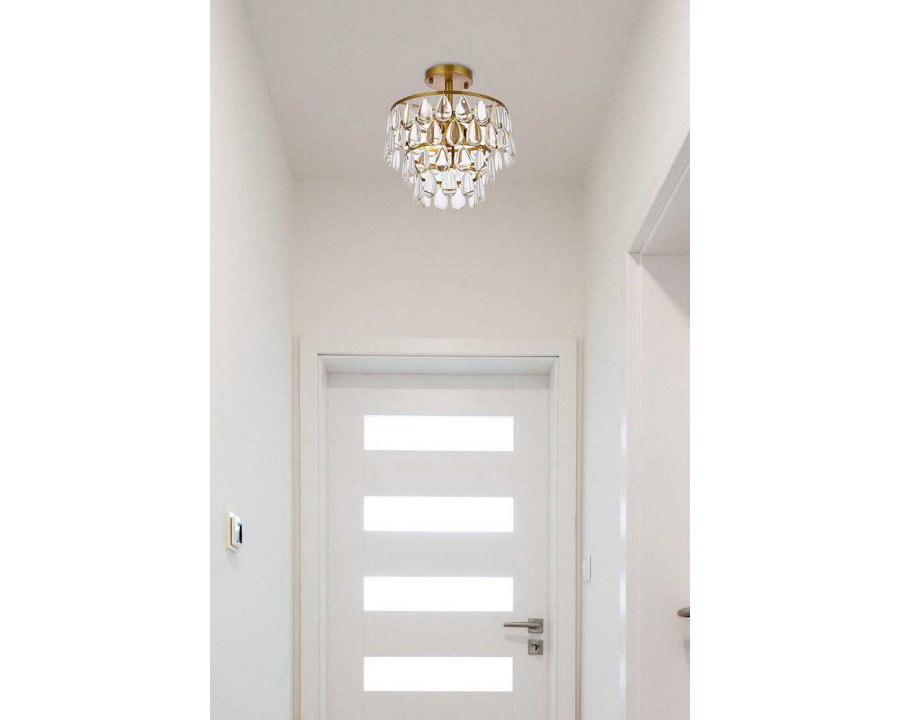 Elegant Flush Mount Light - Brass, L 12" (1103F12BR)