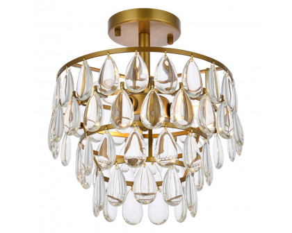 Elegant Flush Mount Light - Brass, L 12" (1103F12BR)