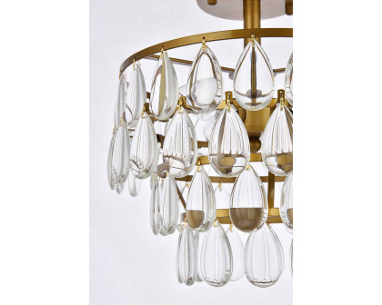 Elegant Flush Mount Light - Brass, L 12" (1103F12BR)