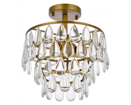 Elegant Flush Mount Light - Brass, L 12" (1103F12BR)