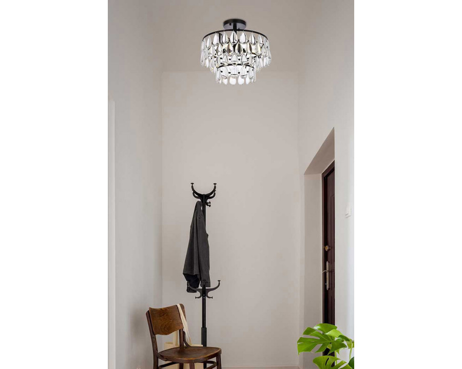 Elegant Flush Mount Light - Black, L 14" (1103F14BK)