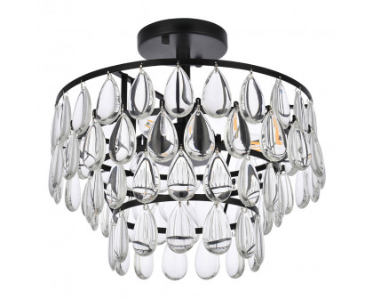 Elegant Flush Mount Light - Black, L 14" (1103F14BK)