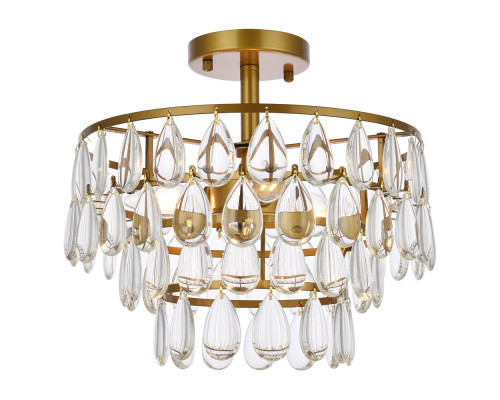 Elegant Flush Mount Light - Brass, L 14" (1103F14BR)