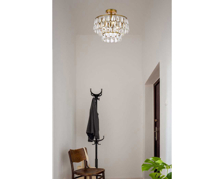 Elegant Flush Mount Light - Brass, L 14" (1103F14BR)