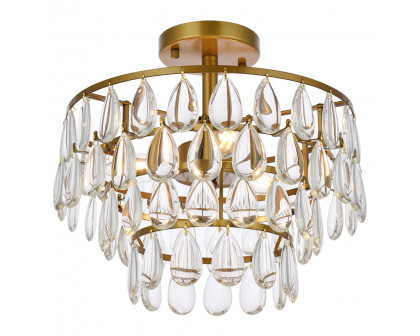 Elegant Flush Mount Light - Brass, L 14" (1103F14BR)