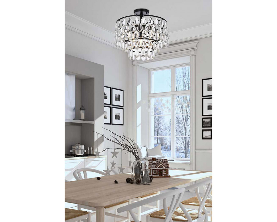 Elegant Flush Mount Light - Black, L 16" (1103F16BK)