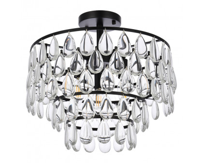 Elegant Flush Mount Light - Black, L 16" (1103F16BK)