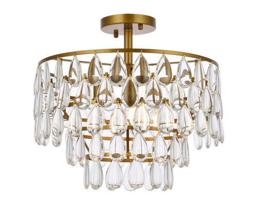 Elegant Flush Mount Light - Brass, L 16" (1103F16BR)