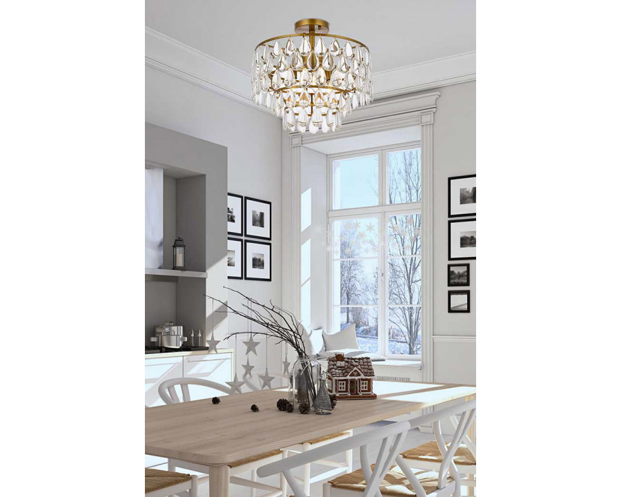 Elegant Flush Mount Light - Brass, L 16" (1103F16BR)