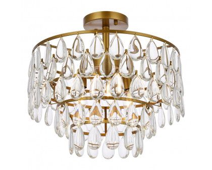 Elegant Flush Mount Light - Brass, L 16" (1103F16BR)