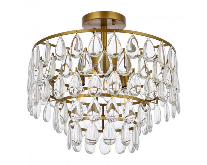 Elegant Flush Mount Light - Brass, L 16" (1103F16BR)