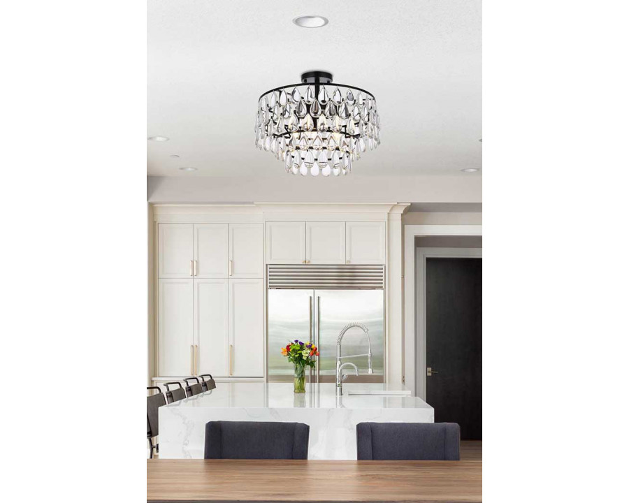 Elegant Flush Mount Light - Black, L 18" (1103F18BK)