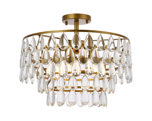 Elegant Flush Mount Light - Brass, L 18" (1103F18BR)