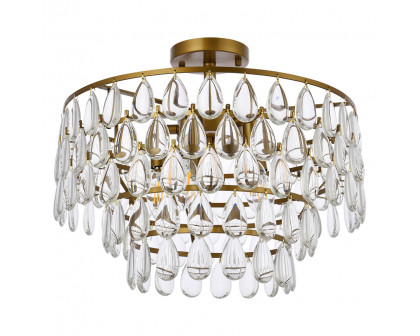 Elegant Flush Mount Light - Brass, L 18" (1103F18BR)