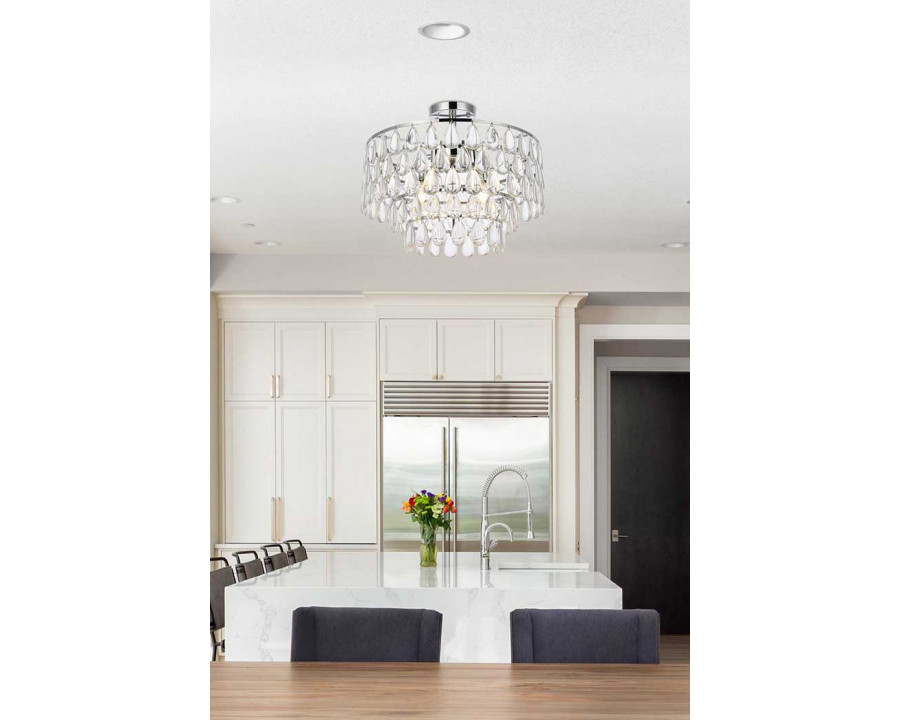 Elegant Flush Mount Light - Chrome, L 18" (1103F18C)