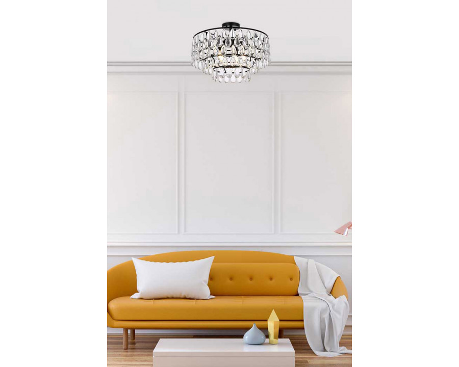 Elegant Flush Mount Light - Black, L 20" (1103F20BK)