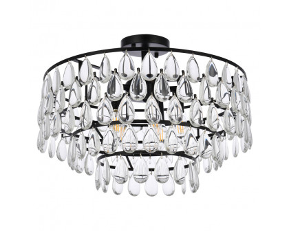 Elegant Flush Mount Light - Black, L 20" (1103F20BK)