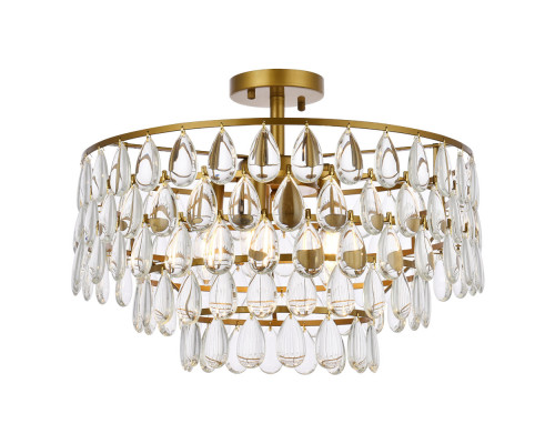 Elegant Flush Mount Light - Brass, L 20" (1103F20BR)