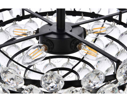 Elegant Flush Mount Light - Black, L 18" (1105F18BK)