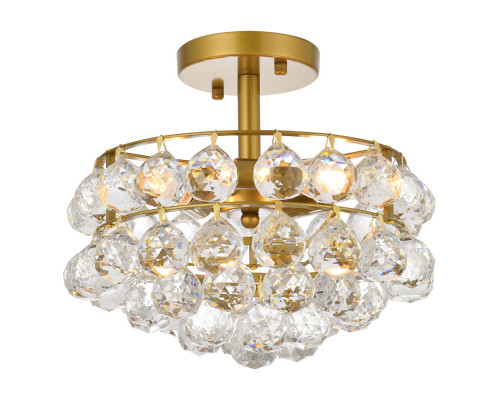 Elegant Flush Mount Light - Brass, L 12" (1107F12BR)