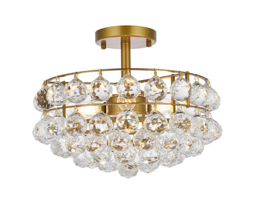 Elegant Flush Mount Light - Brass, L 14" (1107F14BR)