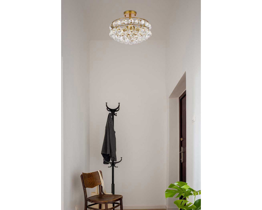 Elegant Flush Mount Light - Brass, L 14" (1107F14BR)