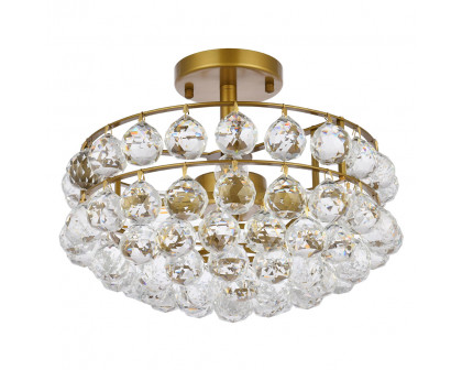 Elegant Flush Mount Light - Brass, L 14" (1107F14BR)