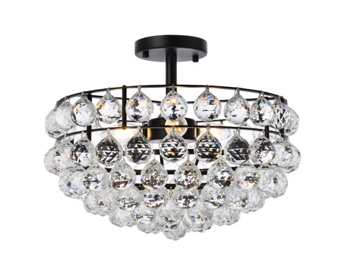 Elegant Flush Mount Light - Black, L 16" (1107F16BK)