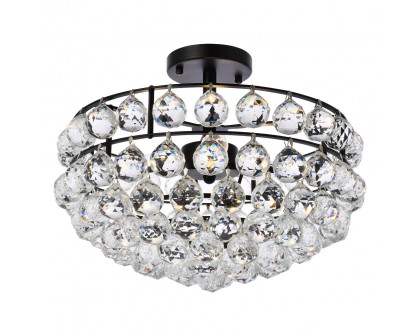 Elegant Flush Mount Light - Black, L 16" (1107F16BK)