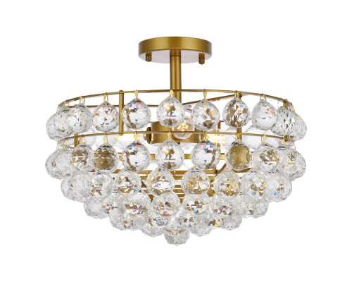 Elegant Flush Mount Light - Brass, L 16" (1107F16BR)