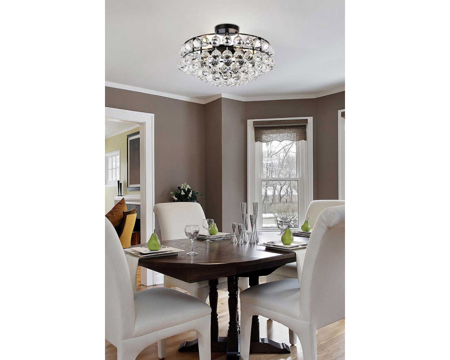 Elegant Flush Mount Light - Black, L 18" (1107F18BK)