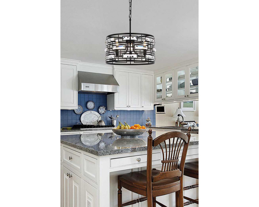 Elegant Pendant Light - Black, L 16.5" (1108D16BK)