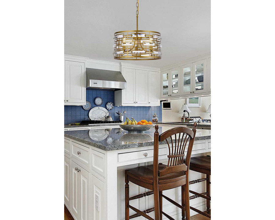 Elegant Pendant Light - Brass, L 16.5" (1108D16BR)