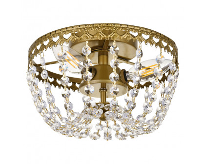 Elegant Flush Mount Light - Brass, L 10" (1112F10BR)