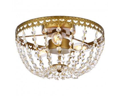 Elegant Flush Mount Light - Brass, L 12" (1112F12BR)