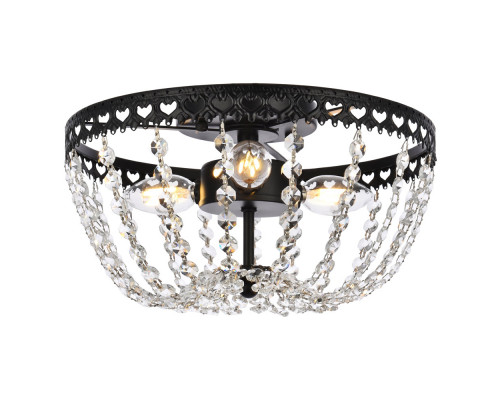 Elegant Flush Mount Light - Black, L 14" (1112F14BK)