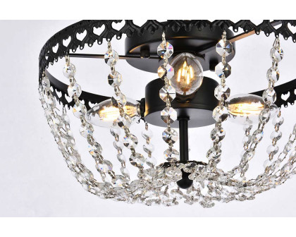 Elegant Flush Mount Light - Black, L 14" (1112F14BK)