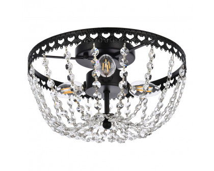 Elegant Flush Mount Light - Black, L 14" (1112F14BK)