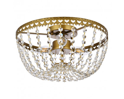 Elegant Flush Mount Light - Brass, L 14" (1112F14BR)