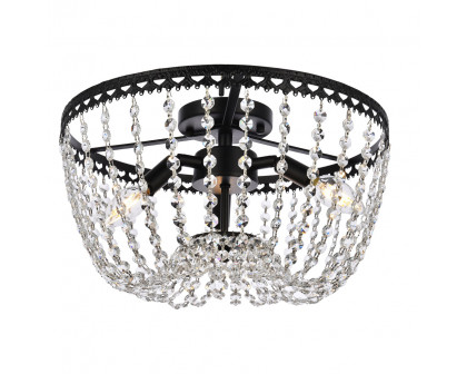 Elegant Flush Mount Light - Black, L 16" (1112F16BK)