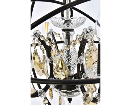 Elegant Urban Classic Geneva Collection Pendant Lamp - Dark Bronze/Gold, L 17" (1130D17DB-GT-RC)