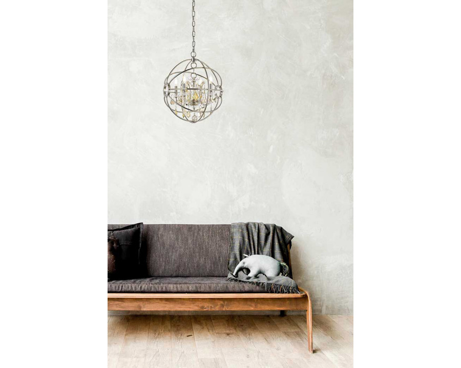 Elegant Urban Classic Geneva Collection Pendant Lamp - Polished Nickel/Gold, L 17" (1130D17PN-GT-RC)