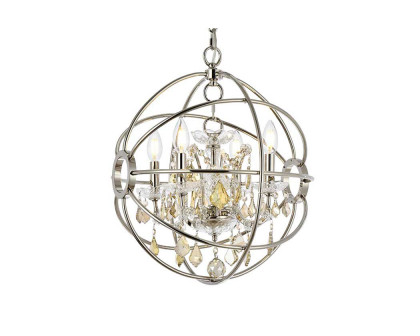 Elegant Urban Classic Geneva Collection Pendant Lamp - Polished Nickel/Gold, L 17" (1130D17PN-GT-RC)