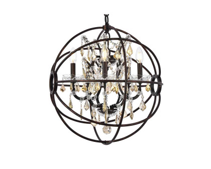 Elegant Urban Classic Geneva Collection Pendant Lamp - Dark Bronze/Gold, L 20" (1130D20DB-GT-RC)