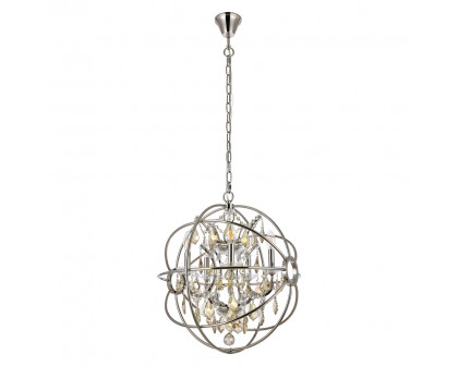 Elegant Urban Classic Geneva Collection Pendant Lamp - Polished Nickel/Gold, L 20" (1130D20PN-GT-RC)