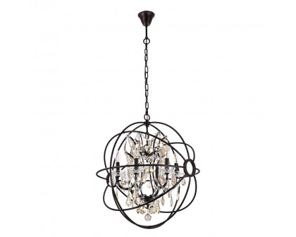 Elegant Urban Classic Geneva Collection Pendant Lamp - Dark Bronze/Gold, L 25" (1130D25DB-GT-RC)